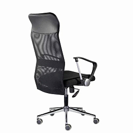 Кресло "Директ Лайт" МС-040, высокая спинка, с подлокотниками, хром, черное фото Кресло "Директ Лайт" МС-040, высокая спинка, с подлокотниками, хром, черное