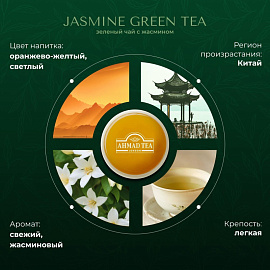 Чай зеленый Ahmad Green Jasmine Tea 100 пакетиков фото Чай зеленый Ahmad Green Jasmine Tea 100 пакетиков