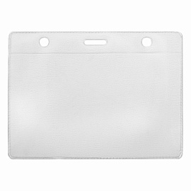 Бейдж Attache горизонтальный 120х87 мм с зажимом и синей тесьмой (10 штук в упаковке, размер вкладыша: 113х70)