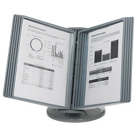 Демосистема настольная OfficeSpace с 10 серыми панелями, вращающаяся