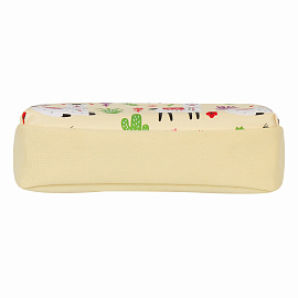Пенал мягкий ЮНЛАНДИЯ, 2 отделения, полиэстер, "Llama", бежевый, 20х6х9 см, 228981