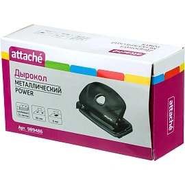 Дырокол Attache Power до 10 листов черный с линейкой фото Дырокол Attache Power до 10 листов черный с линейкой