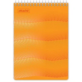 Блокнот Attache Waves Конференц А5 50 листов оранжевый в клетку на спирали (148х217 мм)