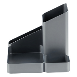 Настольная подставка СТАММ "Имидж", пластиковая, серая фото Настольная подставка СТАММ "Имидж", пластиковая, серая