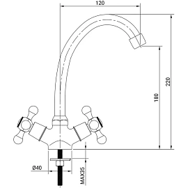 Смеситель для кухни Juguni 0402.658