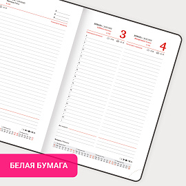 Ежедневник датированный 2026, А5, 138x213 мм, BRAUBERG "Select", балакрон, черный, 117086