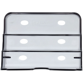 Подставка для визиток настольная СТАММ 70*102мм, 3 отделения, тонированная серая фото Подставка для визиток настольная СТАММ 70*102мм, 3 отделения, тонированная серая