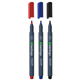 Набор перманентных маркеров Berlingo "Multiline PE100" 03цв., пулевидный, 1,0мм, европодвес фото Набор перманентных маркеров Berlingo "Multiline PE100" 03цв., пулевидный, 1,0мм, европодвес