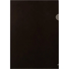 Папка-уголок Комус Line A4 пластиковая 180 мкм черная (10 штук в упаковке)