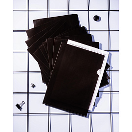 Папка-уголок Комус Line A4 пластиковая 180 мкм черная (10 штук в упаковке)