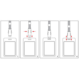 Держатель для бейджа Attache c пластиковым замком черный