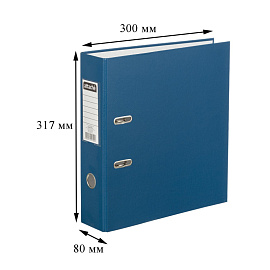 Папка-регистратор Attache Экономи 80 мм синяя бумвинил/бумага