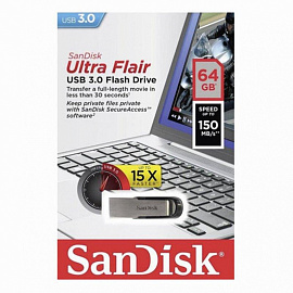 Флешка USB 3.0 64 ГБ SanDisk Ultra Flair (SDCZ73-064G-G46)