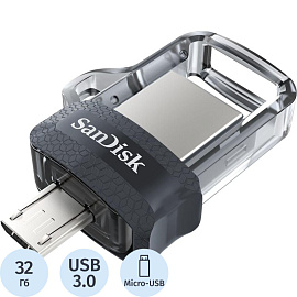 Флешка USB 3.0 32 ГБ Sandisk Ultra Dual Drive (SDDD3-032G-G46)