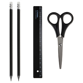 Набор канцелярских принадлежностей СТАММ "MiniDesk", 13 предметов, вращающийся, черный фото Набор канцелярских принадлежностей СТАММ "MiniDesk", 13 предметов, вращающийся, черный