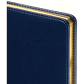 Ежедневник недатированный Attache Sidney Nebraska искусственная кожа A6+ 136 листов синий (золотистый обрез)