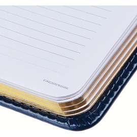 Ежедневник недатированный Attache Sidney Nebraska искусственная кожа A6+ 136 листов синий (золотистый обрез)