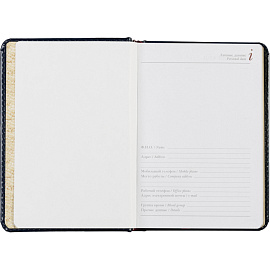 Ежедневник недатированный Attache Sidney Nebraska искусственная кожа A6+ 136 листов синий (золотистый обрез)