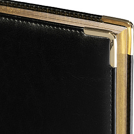 Ежедневник полудатированный Bruno Visconti Boss искусственная кожа A5+ 208 листов черный (золотистый обрез)