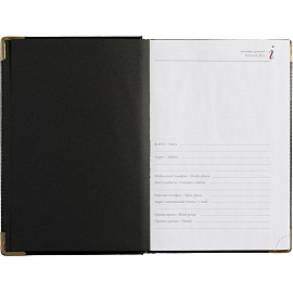 Ежедневник полудатированный Bruno Visconti Boss искусственная кожа A5+ 208 листов черный (золотистый обрез)