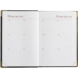 Ежедневник полудатированный Bruno Visconti Boss искусственная кожа A5+ 208 листов черный (золотистый обрез)