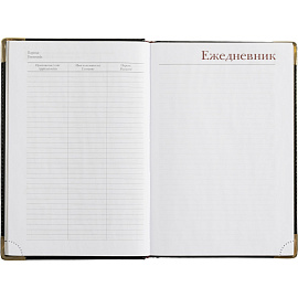 Ежедневник полудатированный Bruno Visconti Boss искусственная кожа A5+ 208 листов черный (золотистый обрез)