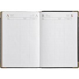 Ежедневник полудатированный Bruno Visconti Boss искусственная кожа A5+ 208 листов черный (золотистый обрез)