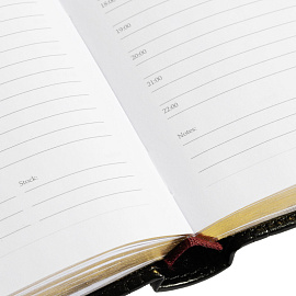 Ежедневник полудатированный Bruno Visconti Boss искусственная кожа A5+ 208 листов черный (золотистый обрез)