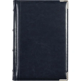 Ежедневник полудатированный Bruno Visconti Boss искусственная кожа A5+ 208 листов синий (серебристый обрез)