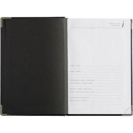 Ежедневник полудатированный Bruno Visconti Boss искусственная кожа A5+ 208 листов синий (серебристый обрез)