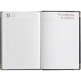 Ежедневник полудатированный Bruno Visconti Boss искусственная кожа A5+ 208 листов синий (серебристый обрез)