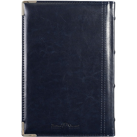 Ежедневник полудатированный Bruno Visconti Boss искусственная кожа A5+ 208 листов синий (серебристый обрез)