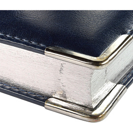 Ежедневник полудатированный Bruno Visconti Boss искусственная кожа A5+ 208 листов синий (серебристый обрез)