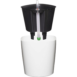 Горшок для цветов с автополивом Техоснастка Комфорт 3 л с внутренней вставкой 1.7 л белый (17x16.5 см)