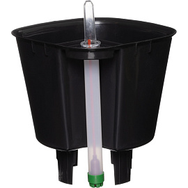 Горшок для цветов с автополивом Техоснастка Комфорт 3 л с внутренней вставкой 1.7 л оливковый (17x16.5 см)