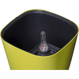 Горшок для цветов с автополивом Техоснастка Комфорт 3 л с внутренней вставкой 1.7 л оливковый (17x16.5 см)