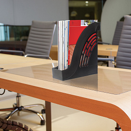 Лоток вертикальный для бумаг BRAUBERG "Office", 255х95х290 мм, черный, 237228 фото Лоток вертикальный для бумаг BRAUBERG "Office", 255х95х290 мм, черный, 237228