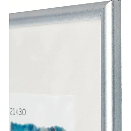 Рамка Зебра А4 21x30 см пластиковый багет 14 мм серебристая (PS 516)