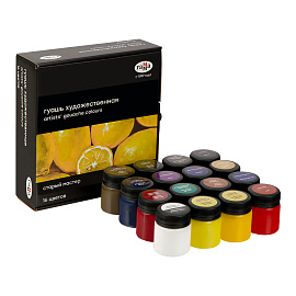Гуашь художественная ГАММА "Старый мастер", 16 цветов по 40 мл, картонная упаковка, 301220203