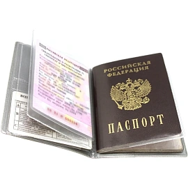 Обложка для паспорта ДПС из ПВХ черного цвета (2812.АП-207)