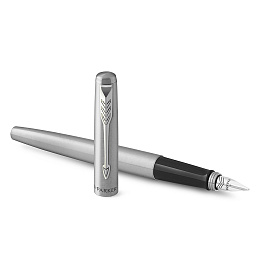 Ручка перьевая Jotter FP Stainless steel CT цвет чернил синий, цвет корпуса серебристый (артикул производителя 2030946)