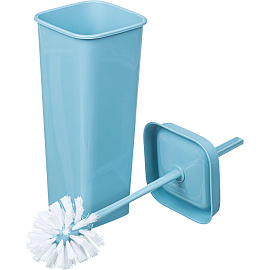 Ёршик для унитаза Spin&clean Step с подставкой из пластика квадратный голубой