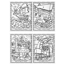 Суперраскраска А4, 40 стр., ТРИ СОВЫ "В стиле Minecraft