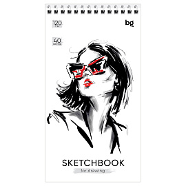 Скетчбук 40л.,105*195, BG "Fashion", на гребне, 120г/м2 фото Скетчбук 40л.,105*195, BG "Fashion", на гребне, 120г/м2