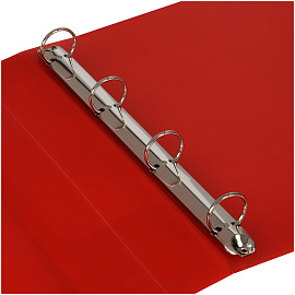 Папка на 4 кольцах СТАММ "Кристалл" А4, 25мм, 700мкм, пластик, красная фото Папка на 4 кольцах СТАММ "Кристалл" А4, 25мм, 700мкм, пластик, красная