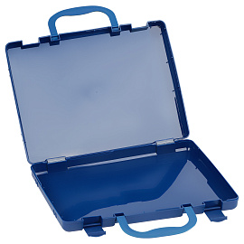 Портфель-кейс 1 отделение СТАММ, А4, 275*365*50мм, на защелках, синий