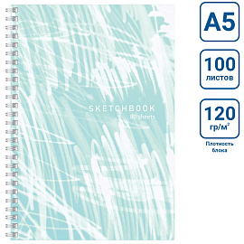 Скетчбук 80л., А5 BG "Штрихи", на гребне, матовая ламинация, 120г/м2 фото Скетчбук 80л., А5 BG "Штрихи", на гребне, матовая ламинация, 120г/м2