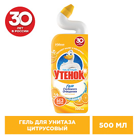 Средство для уборки туалета 500 мл, ТУАЛЕТНЫЙ УТЕНОК "Цитрусовый фото Средство для уборки туалета 500 мл, ТУАЛЕТНЫЙ УТЕНОК "Цитрусовый
