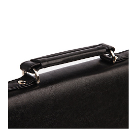 Портфель OfficeSpace "Irida", кожзам, черный, 2 отделения, метал. замок фото Портфель OfficeSpace "Irida", кожзам, черный, 2 отделения, метал. замок