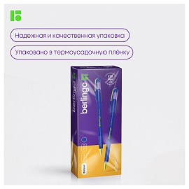 Ручка шариковая Berlingo "xGold" синяя, 0,7мм, игольчатый стержень, грип